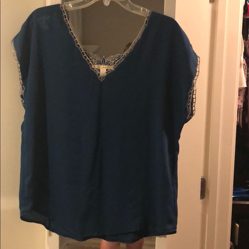 Teal Lace Blouse